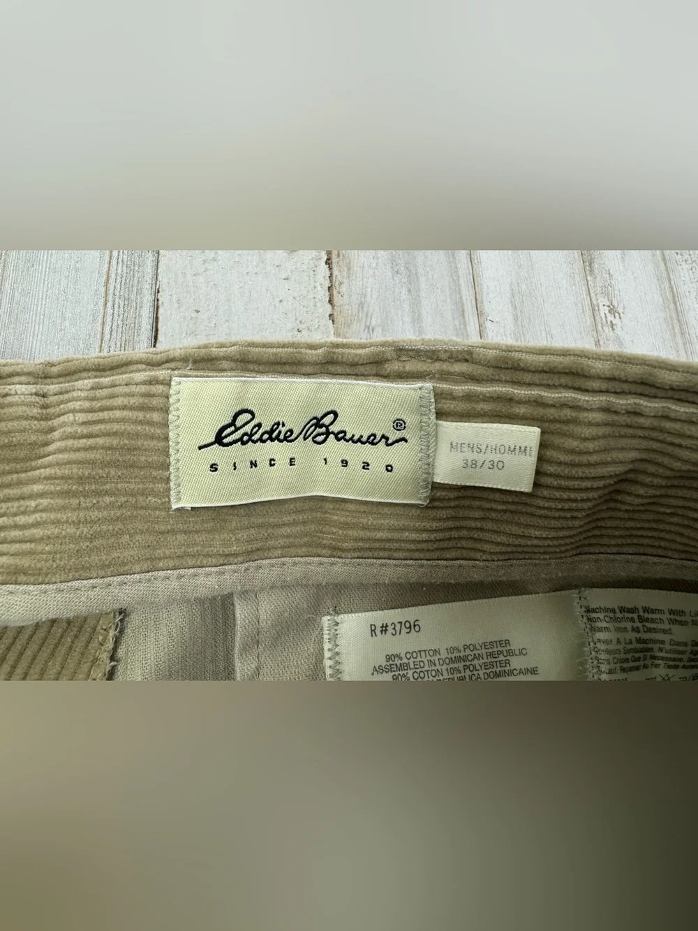 Vintage Eddie Bauer Corduroy Pants Mens 38x30 Tan Straight Leg